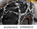 snow chain at huge wheel
