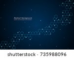 abstract hexagonal molecule... | Shutterstock .eps vector #735988096