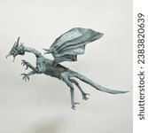Small photo of luster dragon origami with white background