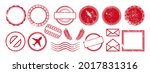 postal stamp frame grunge empty ... | Shutterstock .eps vector #2017831316