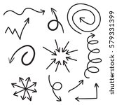 arrows icon set. hand drawn... | Shutterstock .eps vector #579331399