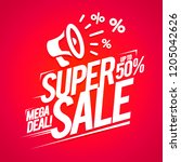 vector super sale offer  mega... | Shutterstock .eps vector #1205042626