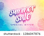vector trendy hot summer sale... | Shutterstock .eps vector #1286047876