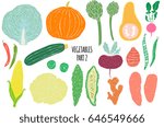 hand drawn vegetables  isolated ... | Shutterstock .eps vector #646549666