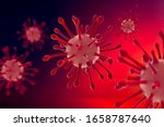 Image of Flu COVID-19 virus variant Coronavirus Covid-19 influenza banner background.Pandemic medical health cell as a 3D render.vaccine corona virus delta plus.India.Uk.Omicron.monkeypox virus.