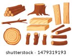 Set Of Wood Logs For Lumber...