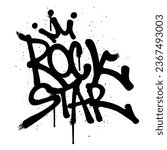 graffiti spray paint word rock...