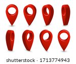 3d pointer location map pin set.... | Shutterstock .eps vector #1713774943