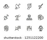 surveillance line icon set.... | Shutterstock .eps vector #1251122200