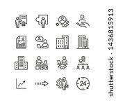 office management line icon set.... | Shutterstock .eps vector #1436815913