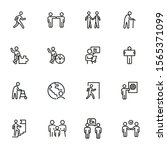 characters line icon set. old... | Shutterstock .eps vector #1565371099