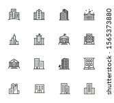 buildings line icon set. bank ... | Shutterstock .eps vector #1565373880