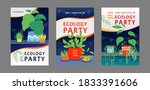 ecology party invitation cards... | Shutterstock .eps vector #1833391606