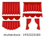 trendy red curtains flat... | Shutterstock .eps vector #1932323183