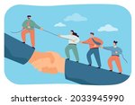business team climbing giant... | Shutterstock .eps vector #2033945990