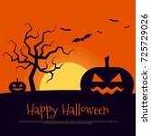 happy halloween poster template ... | Shutterstock .eps vector #725729026