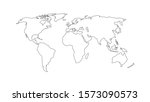 world map. hand drawn simple... | Shutterstock .eps vector #1573090573