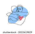 lgbt couple. gay hugging. one... | Shutterstock .eps vector #2022619829