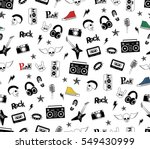 punk rock seamless pattern... | Shutterstock .eps vector #549430999