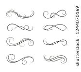 set of curls and scrolls design ... | Shutterstock .eps vector #1244070169
