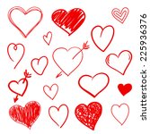 hand drawn hearts set | Shutterstock .eps vector #225936376