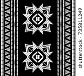 aztec embroidery pattern design ... | Shutterstock .eps vector #735811249