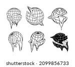 melting globes vector graphic... | Shutterstock .eps vector #2099856733