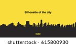the silhouette city. flat... | Shutterstock .eps vector #615800930