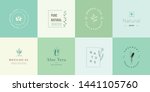 set of natural and organic logo.... | Shutterstock .eps vector #1441105760