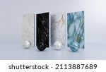 Small photo of Modern bathroom vanity tops, countertops. Marble granite and quartz samples for kitchen and bathroom floors.