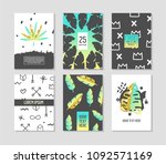 abstract tropical poster... | Shutterstock .eps vector #1092571169