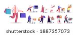 set of people with shopping... | Shutterstock .eps vector #1887357073