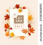 autumn sale banner with fallen... | Shutterstock .eps vector #1938380890