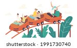 characters riding roller... | Shutterstock .eps vector #1991730740