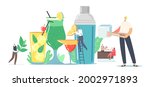 people drink cold drinks. tiny... | Shutterstock .eps vector #2002971893