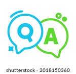 q and a linear speech bubbles ... | Shutterstock .eps vector #2018150360