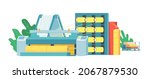 fabric production factory... | Shutterstock .eps vector #2067879530