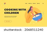 cooking with children landing... | Shutterstock .eps vector #2068511240