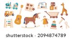 set of various wooden toys... | Shutterstock .eps vector #2094874789