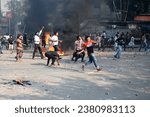 Small photo of Police try to disperse protesters during clash with the supporters of Bangladesh Nationalist Party (BNP) in Dhaka, Bangladesh, on October 28, 2023