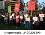Small photo of Bangladeshi journalists hold placards with names of dead journalists as they join on International Day in Support of Palestinian Journalist in Dhaka, Bangladesh, on February 26, 2024.