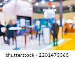 Event trade show expo background. Abstract blurred shopping mal- bokeh lights. Expo business- booth stand