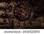 Roasted coffee beans  dark food ...