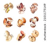 Set Of Various Crushed Nuts In...