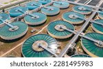 Small photo of Drinking Water Treatment Technology and Distribution Plant. Aerial view of metropolitan waterworks authority. Water recycling industry.