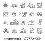 video conference icons set.... | Shutterstock .eps vector #1797704059