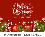 christmas greeting card with... | Shutterstock .eps vector #1235427520