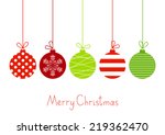 color christmas balls on white | Shutterstock .eps vector #219362470
