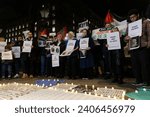Small photo of London, UK. 29th Dec, 2023. Healthcare workers in London are holding a vigil and demanding a permanent ceasefire in Gaza to support their counterparts