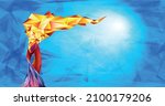 torch  flame. a hand from the... | Shutterstock .eps vector #2100179206
